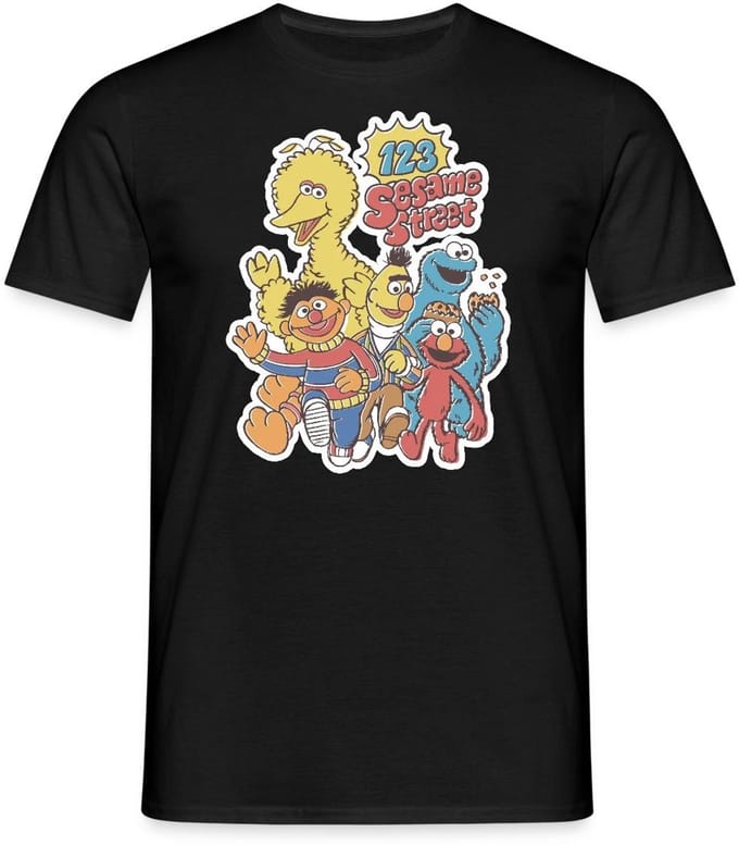 Sesamstraat 123 Sesame Street Groep T-Shirt Heren