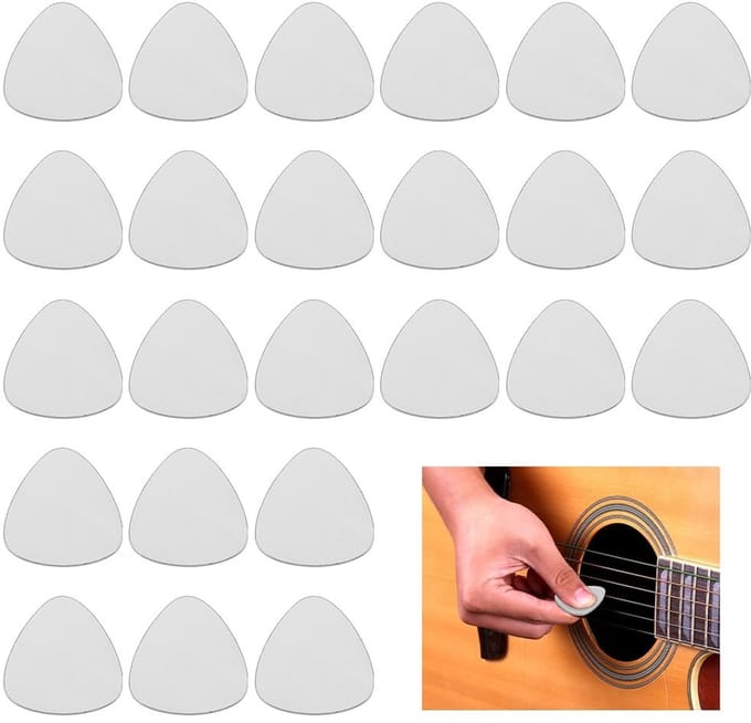 Dailygoods - Set van 24 Roestvrij Stalen Gitaar Plectrums 0,8 mm