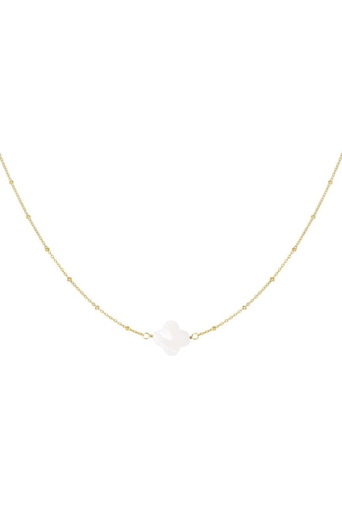 Quya- Yehwang-stainless steel goude ketting met parel