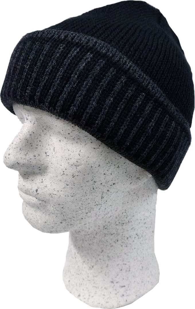 Gebreide Beanie Wintermuts – Zwart/Grijze Streep – Unisex - Onesize