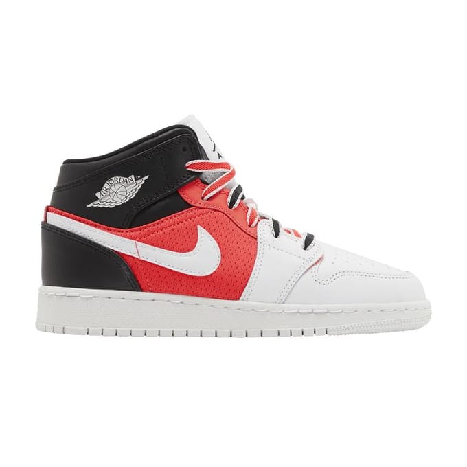 Air Jordan 1 Mid SE GS 'White Infrared' 38.5 black