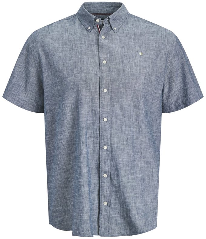 JACK&JONES JPRBLUSUMMER LINEN BLEND SHIELD SS PLS Faded Denim Maat 5XL
