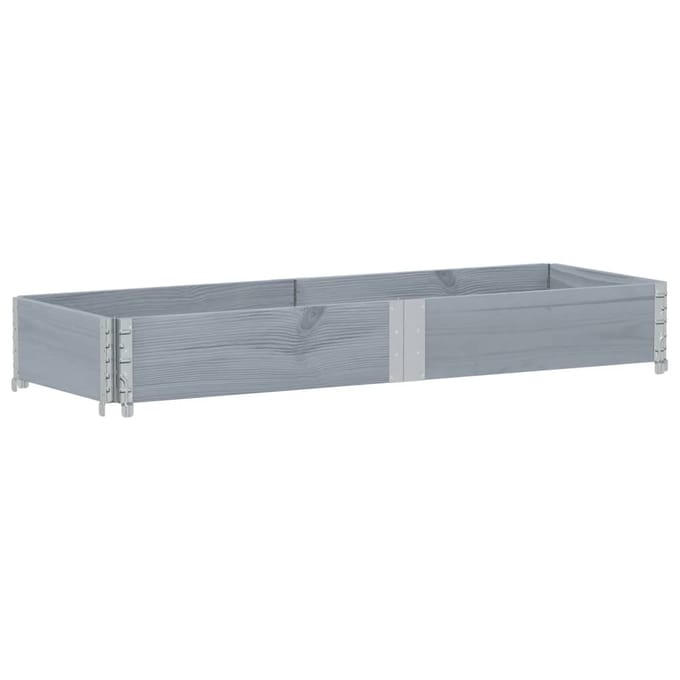 vidaXL Palletopzetrand 150x50 cm massief grenenhout grijs