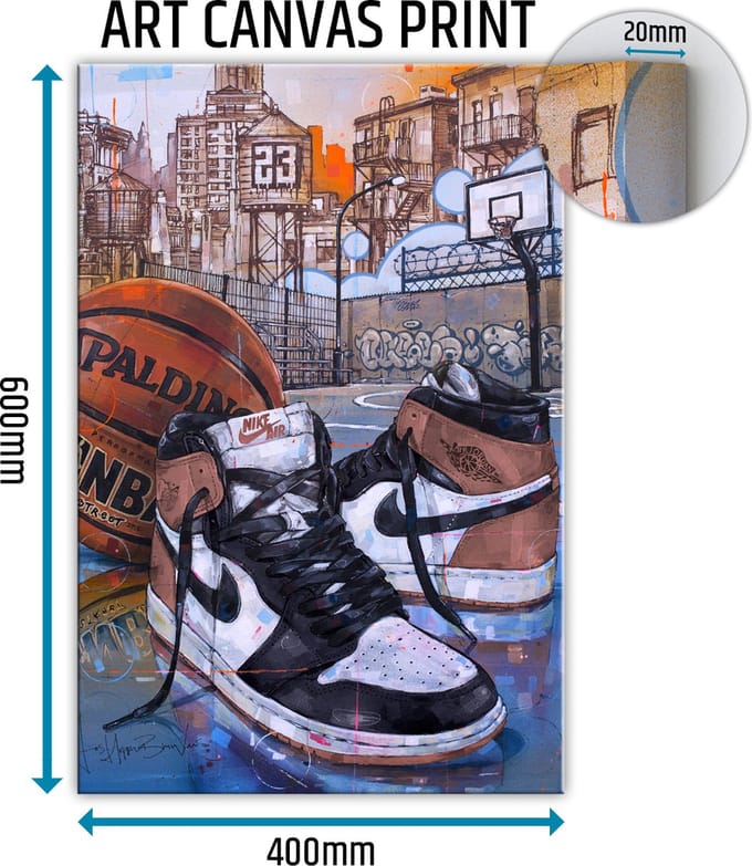 Sneaker canvas basketball rust pink 40x60 cm