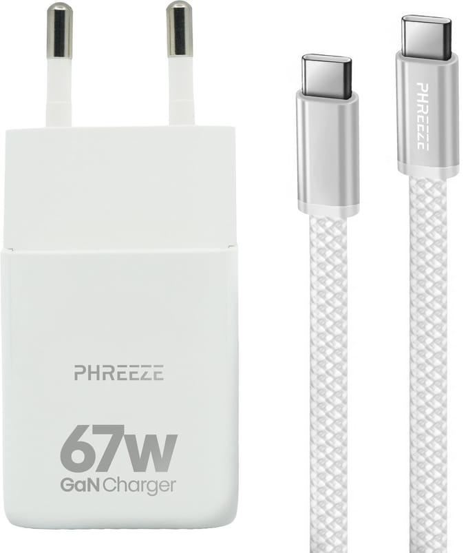 Snellader geschikt voor Xiaomi 67W HyperCharge + USB C Kabel - Oplader geschikt voor Xiaomi telefoon & tablet - USB C Adapter - USB C naar USB C - 1 Meter