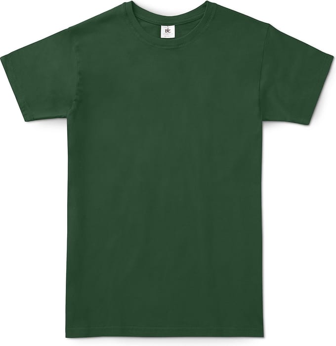 B&C Exact 150 Heren T-Shirt - Flessengroen - Small - Korte Mouwen