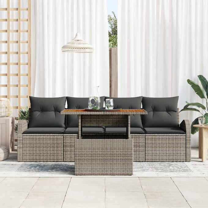 vidaXL - Tuinbank - Set - 5 - st - Grijs