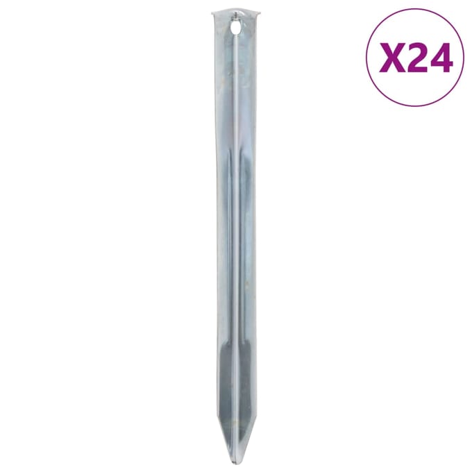 vidaXL - Tentharingen - 24 - st - Ø20 - mm - 22 - cm - gegalvaniseerd - staal