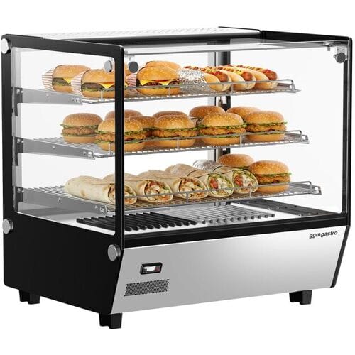 GGM Gastro Warmhaltevitirne - 702mm - 1,1 kW - mit 3 Ablagen Zilver