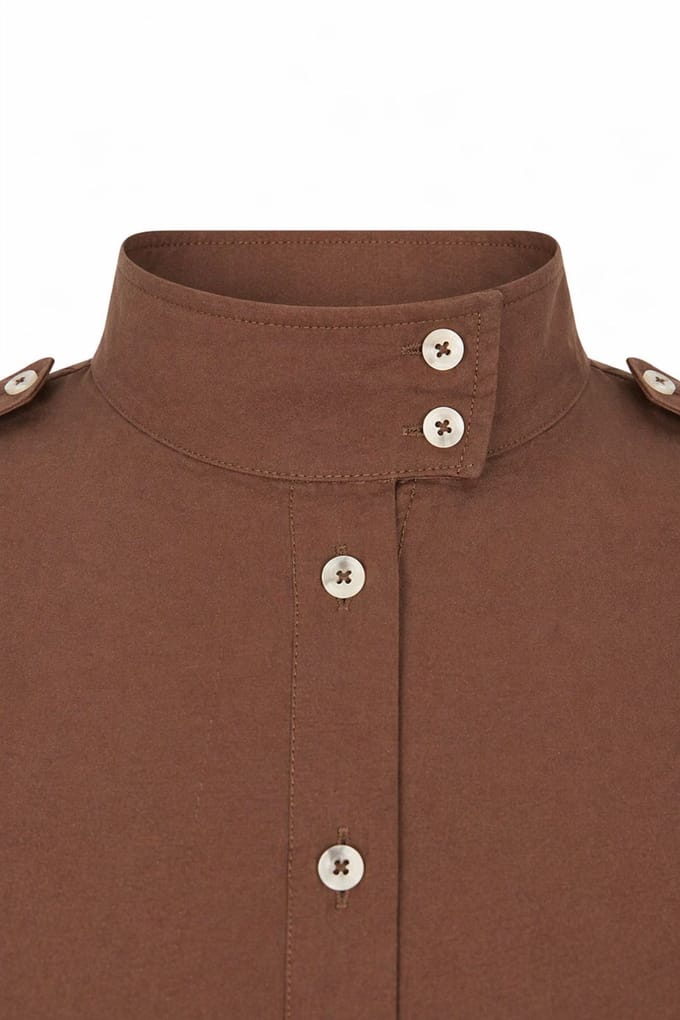 Mandarijnkraag Knopen-Up Casual Shirt