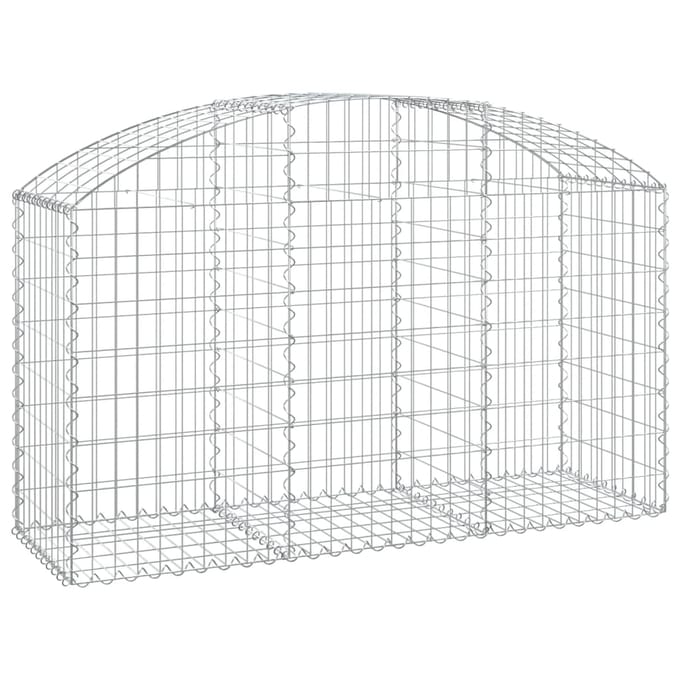 vidaXL - Schanskorf - gewelfd - 150x50x80/100 - cm - gegalvaniseerd - ijzer