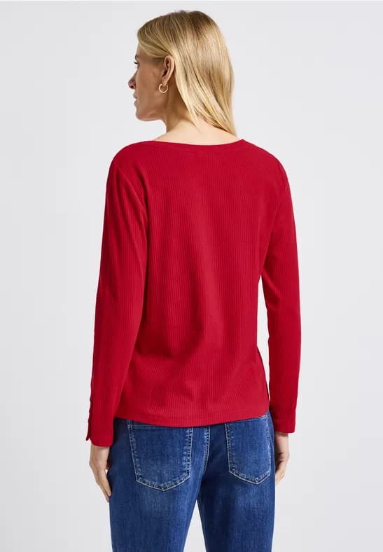 Shirt met geribde structuur