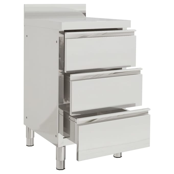 vidaXL - Commerciële - keukenkast - met - 3 - lades - 50x60x96 - cm