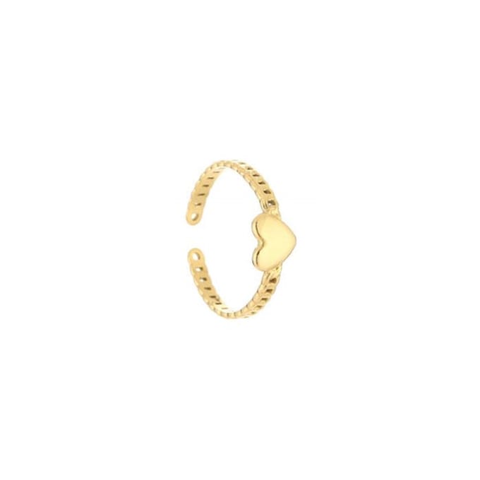 Bijoutheek JE12846 Ring Chain Hart Goud (One Size)