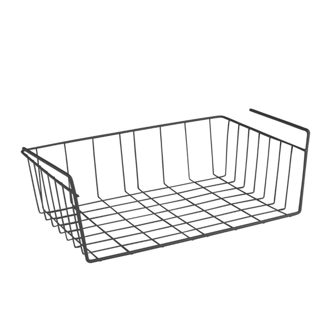 Metaltex - Hangmand 40 cm - Zwart - Metaal - Onder Plank - Ruimtebesparende Opberger
