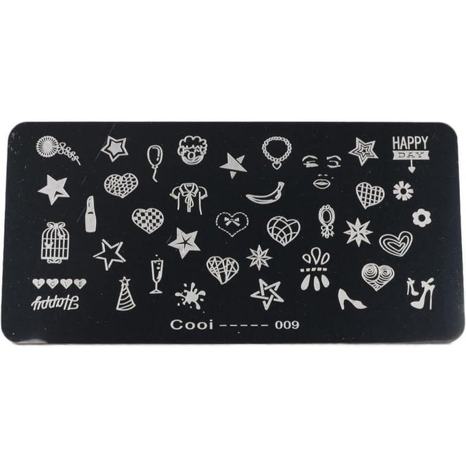 RVS Rechthoekige Nail Art Stempelplaat DIY Manicure Print Afbeelding Sjabloon (#9) gray