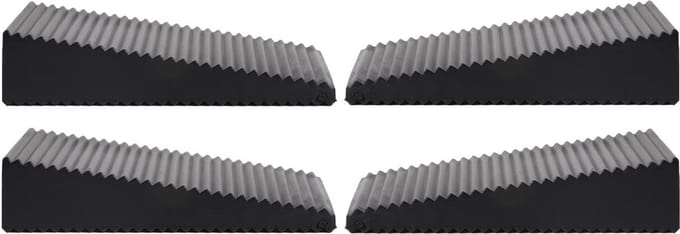 Benson Deurstopper - 4x - zwart - driehoek - rubber - 7 x 6 x 1,6 cm - deurwig