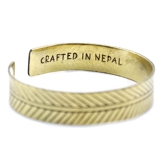 Tibetaanse armband van messing - breed tribaal blad