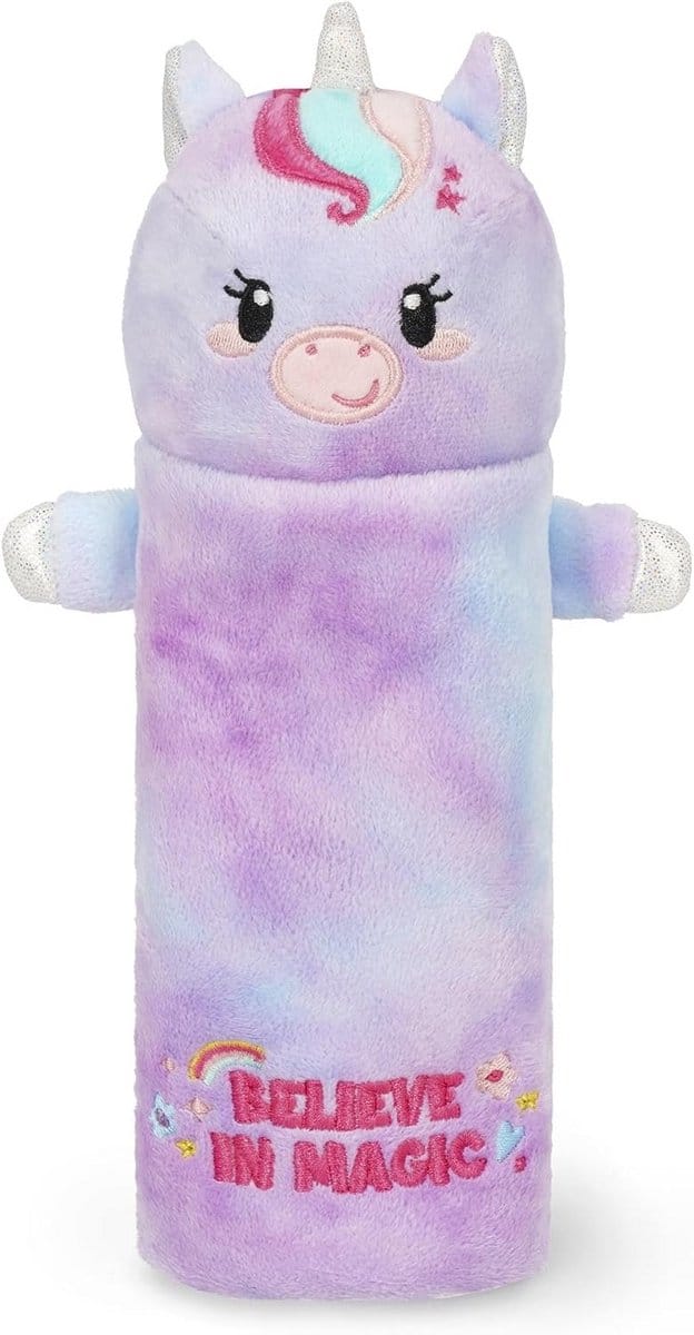 Superzachte Unicorn Etui – 24,5x24,5x8 cm – Polyester – Met Kleurplank