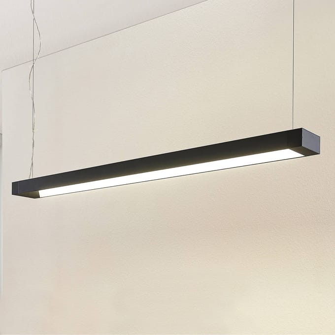 Arcchio LED hanglamp Cuna, zwart, 122cm, metaal