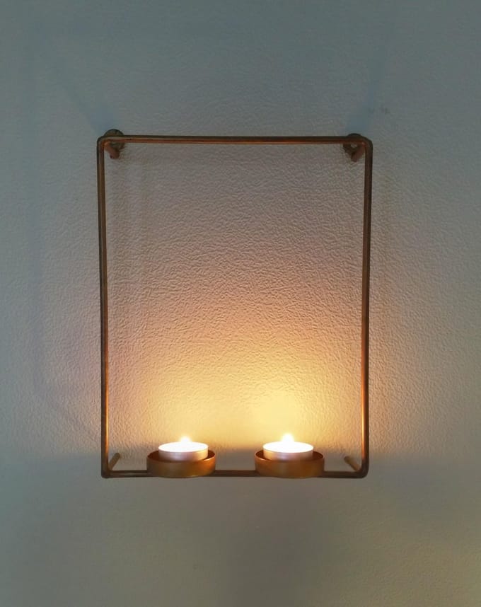 CottonCounts Wandkandelaar 20x10x27 cm Goud