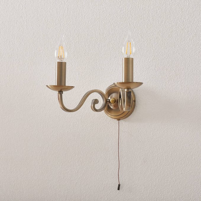 Searchlight Klassieke wandlamp Richmond 2-lichts bronsbruin - 1502-2AB