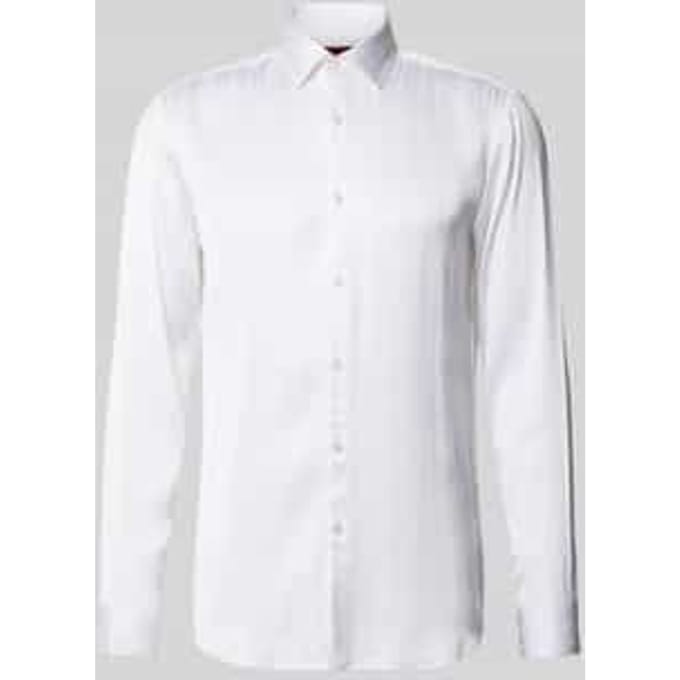 slim fit zakelijk overhemd van pure viscose model 'KENNO'