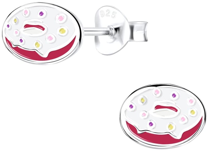 Joy|S - Zilveren donut oorbellen - 8 x 6 mm