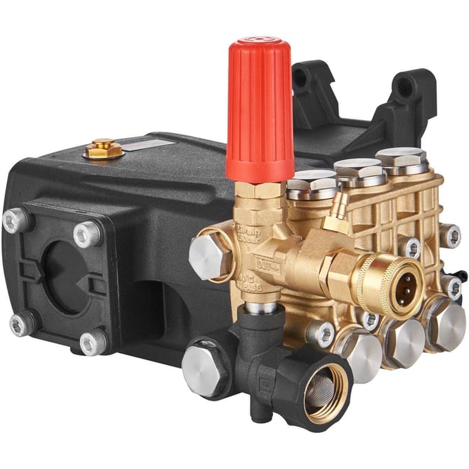 Pompe Haute Pression, Arbre de 25,4 mm, Plongeur Triplex Horizontal, 4400 PSI, 4 GPM, Kit de Pompes de Laveuse à Pression de Remplacement, Pompe pour Laveur de Pièces, Compatible