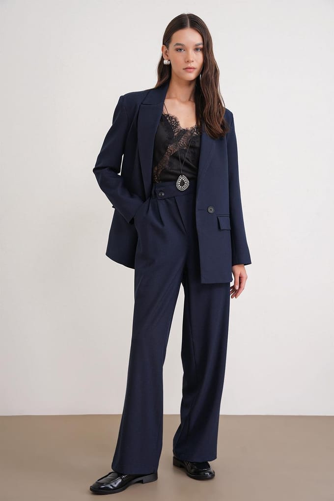 Hoge Taille Rechte Pijpen Broek