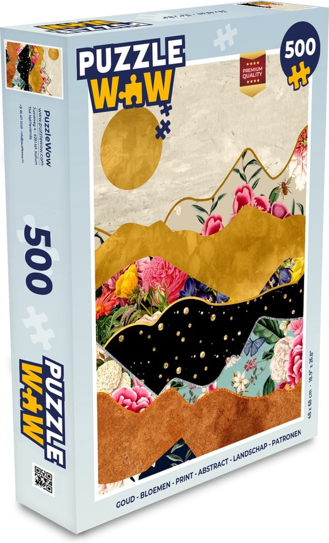 Puzzel Goud - Bloemen - Print - Abstract - Landschap - Patronen - Legpuzzel - Puzzel 500 stukjes