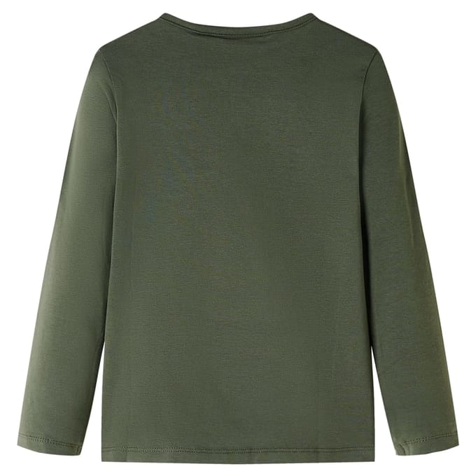 vidaXL - Kindershirt - met - lange - mouwen - 104 - kakikleurig