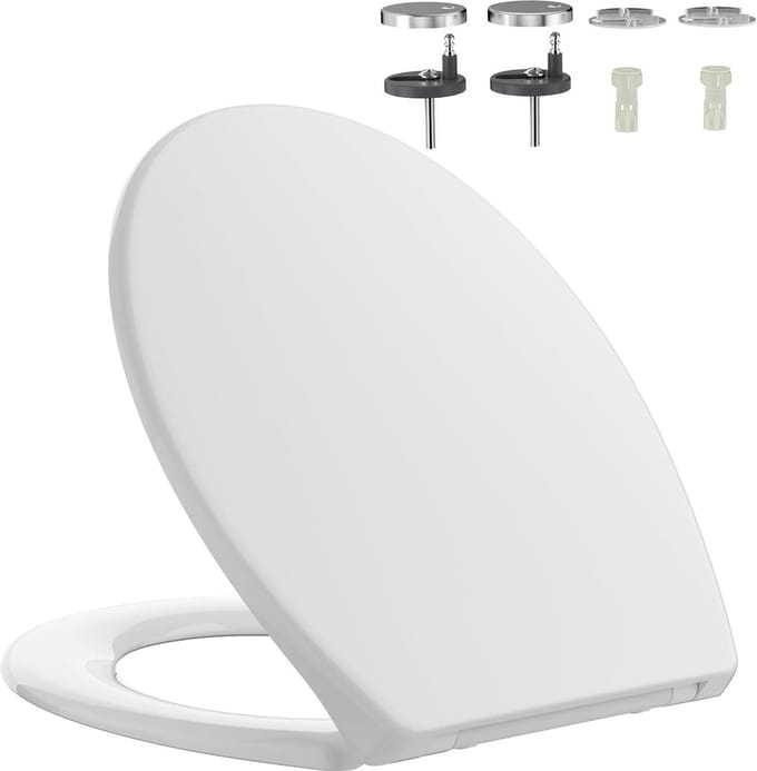 Nano Glaze Wc-bril met valrem - O-vorm - ergonomisch design - antibacterieel - wit