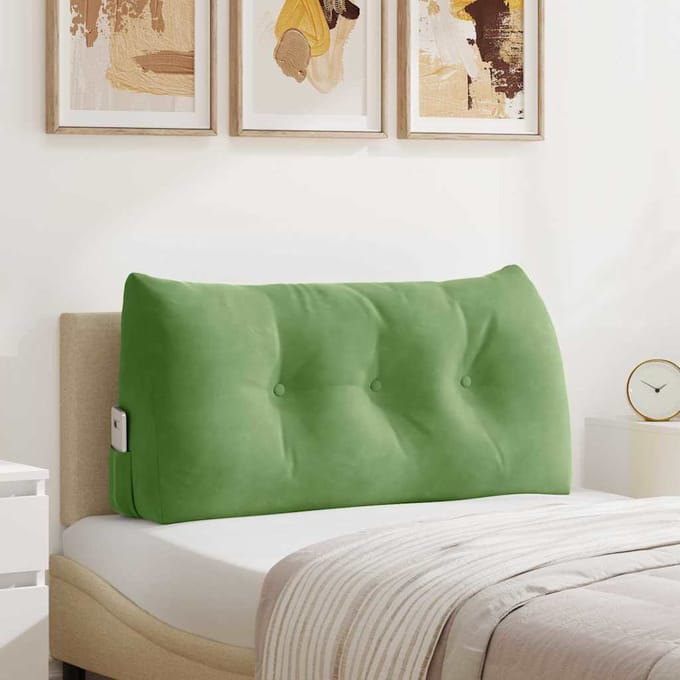 vidaXL - Rugkussen - Lichtgroen - 100 - x - 50 - x - 24 - cm - Fluweel