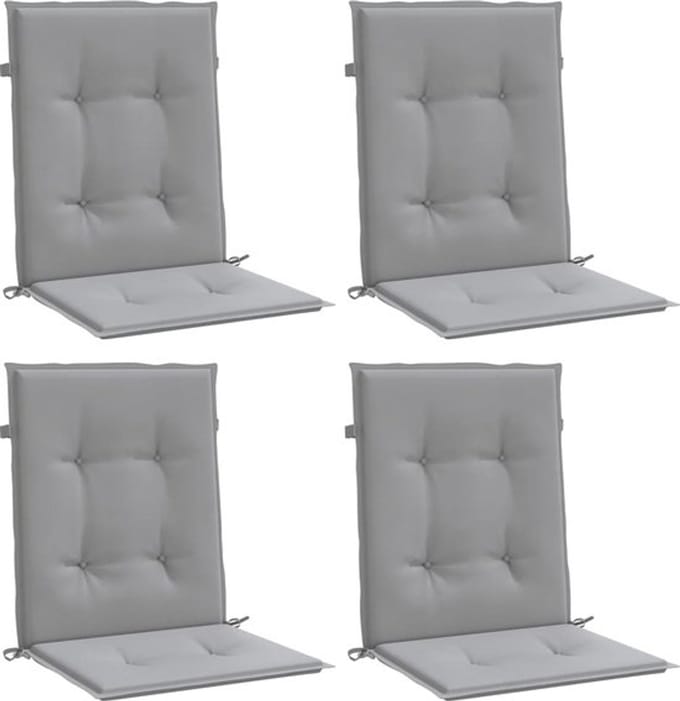 Tuinstoelkussen Lage Rug - Set van 4 - Stof - Antraciet