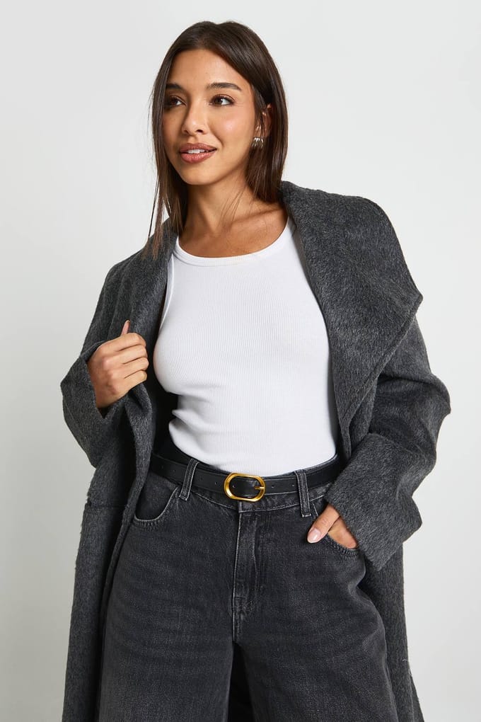 boohoo Dames Ovaal gesp detailriem | Zwart | Maat: Small/Medium