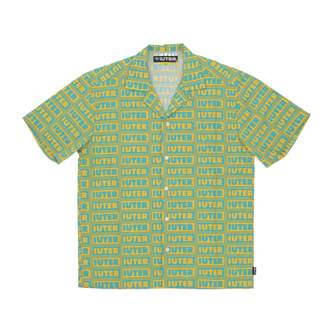 Heren overhemd met korte mouwen en paneel S/S overhemd Kanarie