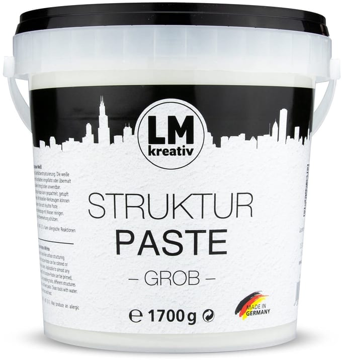 LM-Kreativ Structuurpasta - Modelleerpasta - Groffe korrel - Gebaseerd op Water - Wit - 1.7 kg