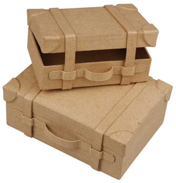 Creativ Company Papier-mache koffers Handgemaakte set van 2