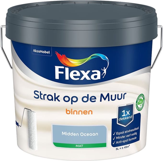 Flexa - Strak Op De Muur Binnen Mat - Midden Oceaan - Mengverf - 5 L