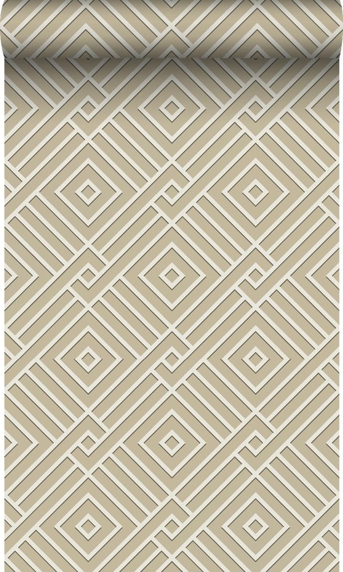 Origin Wallcoverings behang 3D grafisch motief beige - 50 x 900 cm - 347978
