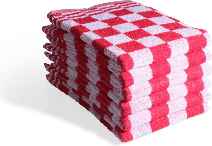 Luxe Keukendoek - Set van 6 - blok - horeca - rood