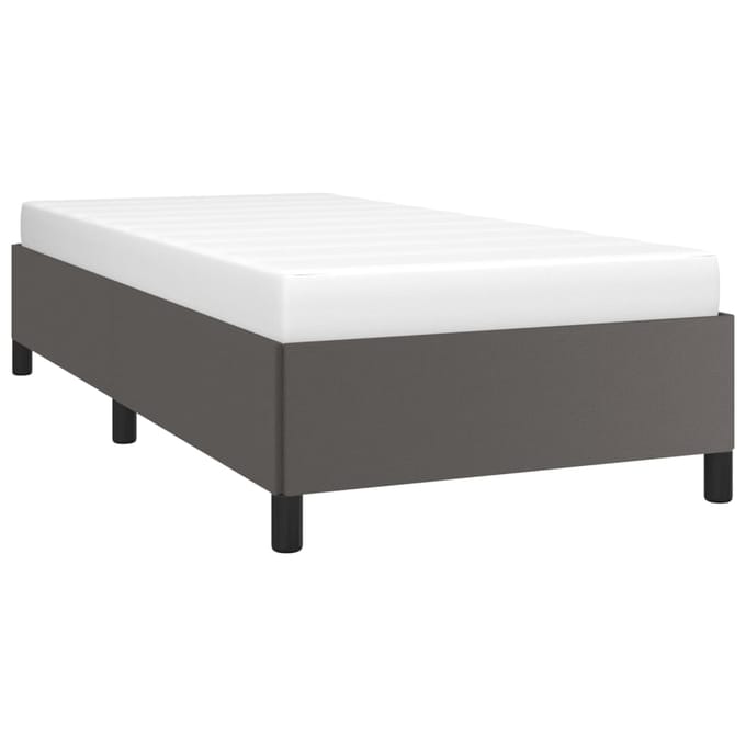 vidaXL - Bedframe - kunstleer - grijs - 90x200 - cm