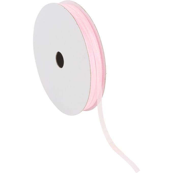Organza lint, 3 mm - Roze