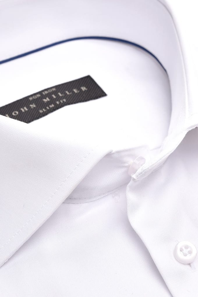 John Miller Overhemd Slim Uni Non Iron Wit / male