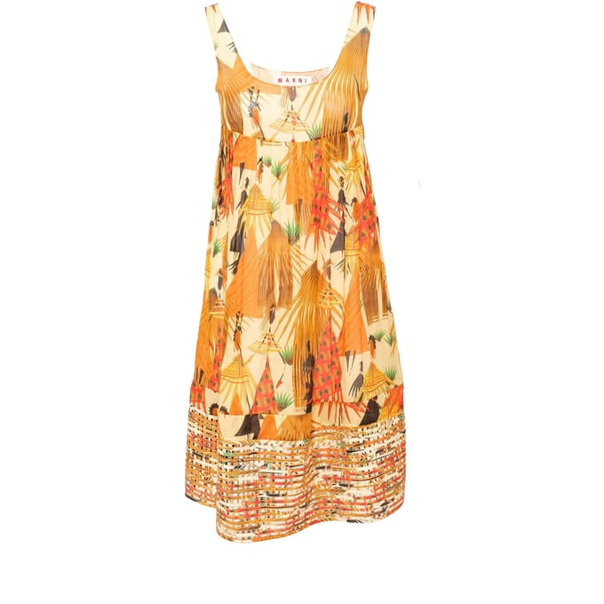 Marni midi-jurk met print - jaren 2000