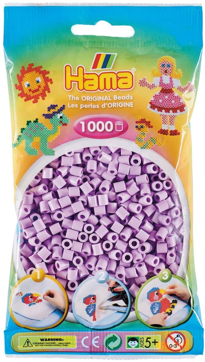 Hama Kralen 1000st nr. 96 pastel lila Strijkkralen & -parels