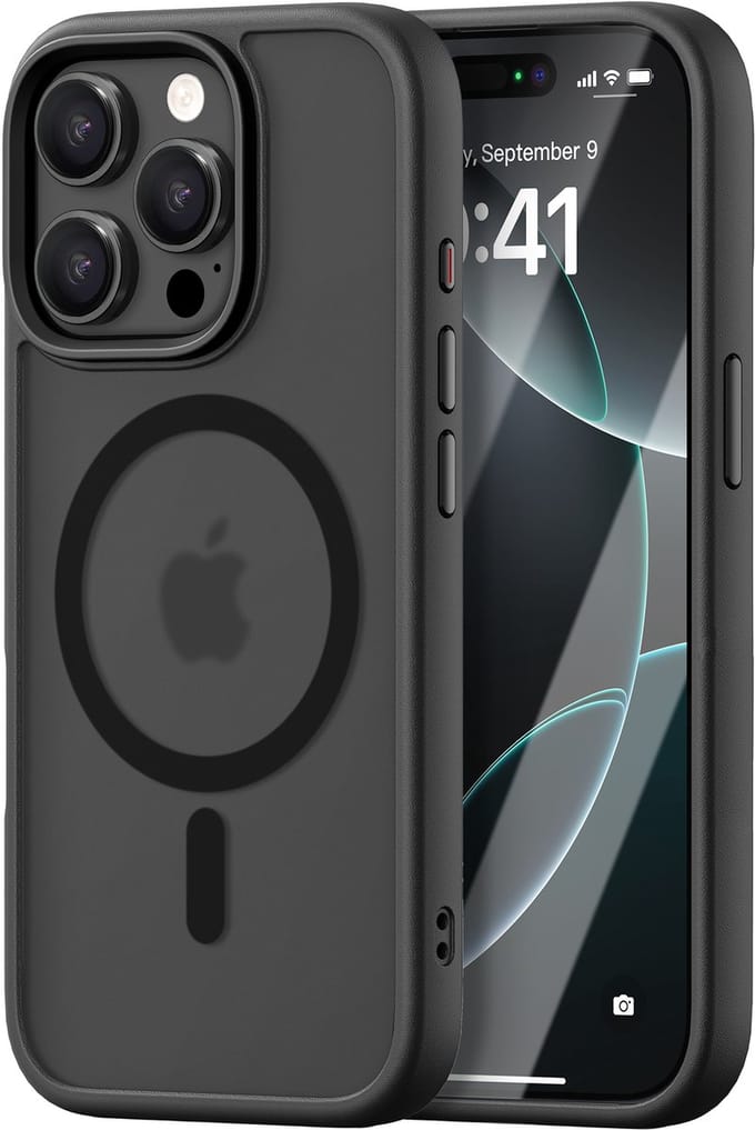 iDenn hoesje voor iPhone 13 Pro Max Mat Transparant Zwart geschikt voor MagSafe