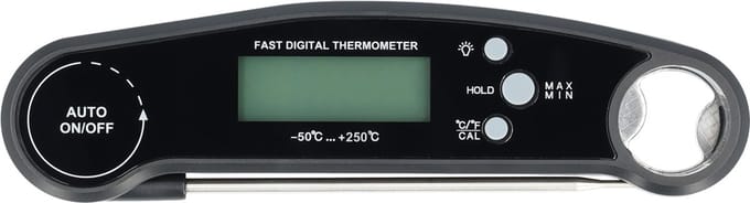 Vleesthermometer | Snel, compact, waterdicht & uitklapbaar | Kookthermometer | Kerntemperatuurmeter | Keuken thermometer