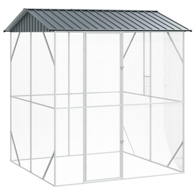 vidaXL Cage pour oiseaux Anthracite 215 x 208 x 247 cm